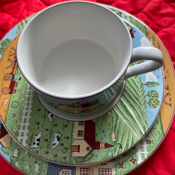 Sango China Country Road Cups, Saucers and plates 2 sets (3 piece/set) - Picture 3 of 17